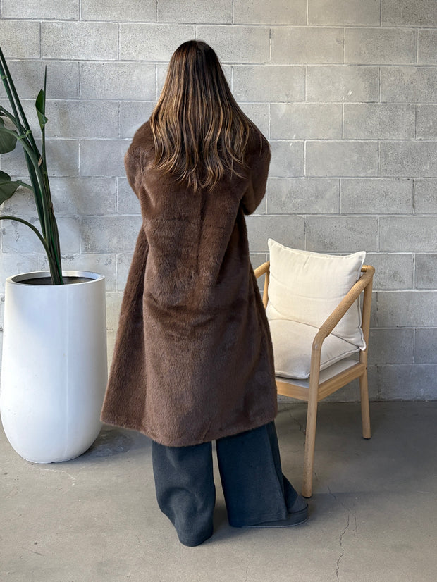 C'EST MOI Long Faux Fur Coat