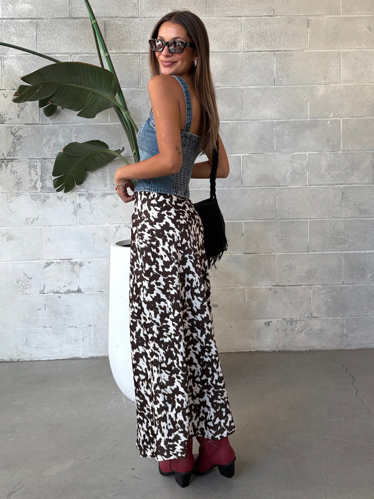 ONLY Chigo Printed Midi Skirt