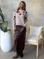 BLACK TAPE Floral Embroidered Sweater