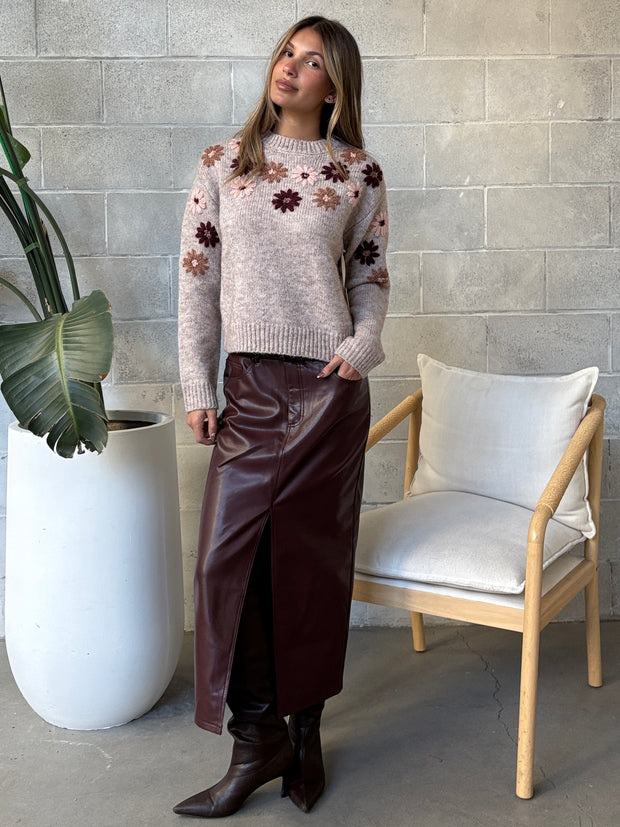 BLACK TAPE Floral Embroidered Sweater