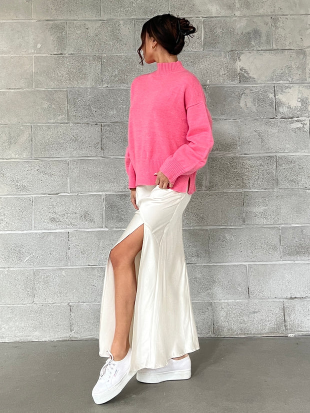 MADISON THE LABEL Sabrina Knit Mock-Neck Sweater