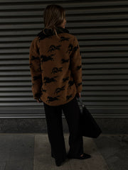RD STYLE Jolene Horse Print Sherpa Jacket