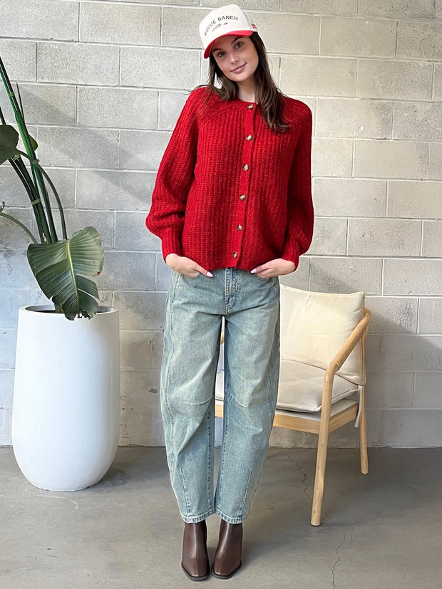 DEX Crewneck Textured Cardigan