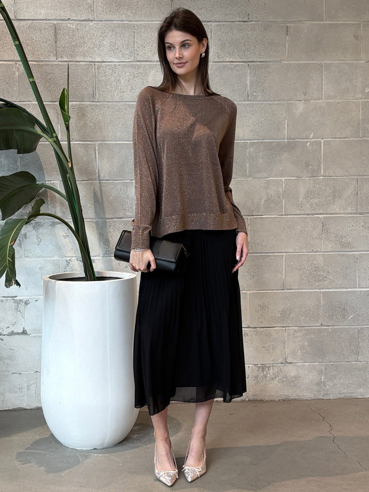 BLACK TAPE Glitter Knit Raglan Top