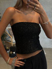 PIECES Ruth Glitter Knit Tube Top