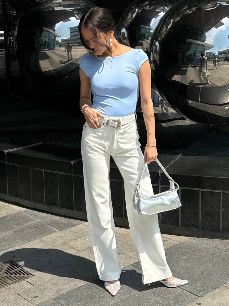 RD STYLE Brida Cap Sleeve Boatneck Top