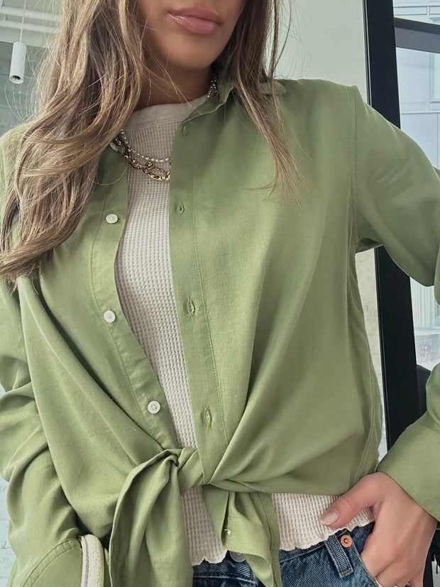 DEX Long Sleeve Button Front Blouse