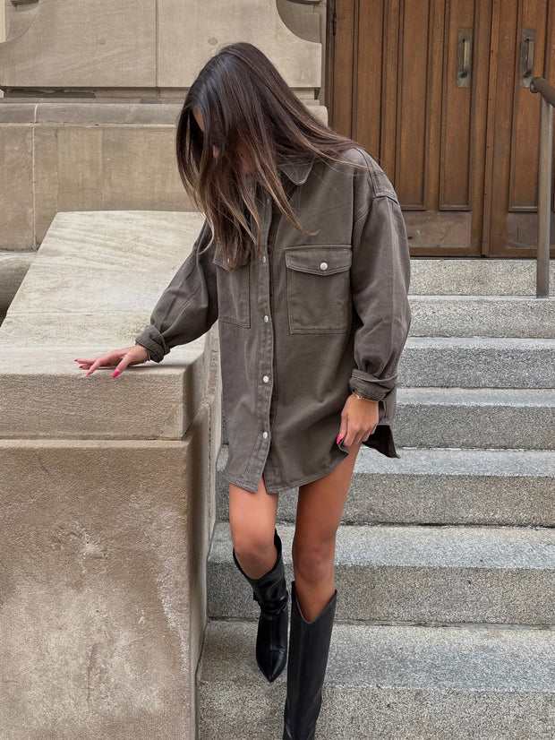 BRUNETTE THE LABEL Shania Oversized Denim Jacket / Shirt Dress