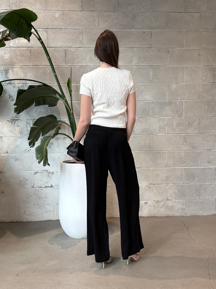 BLACK TAPE Crystal Cable Knit Sweater Top