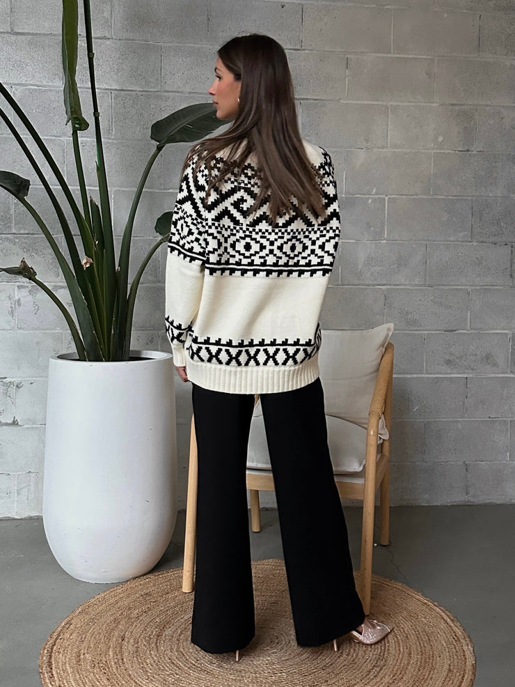 BRUNETTE THE LABEL Fair Isle Knit Sweater