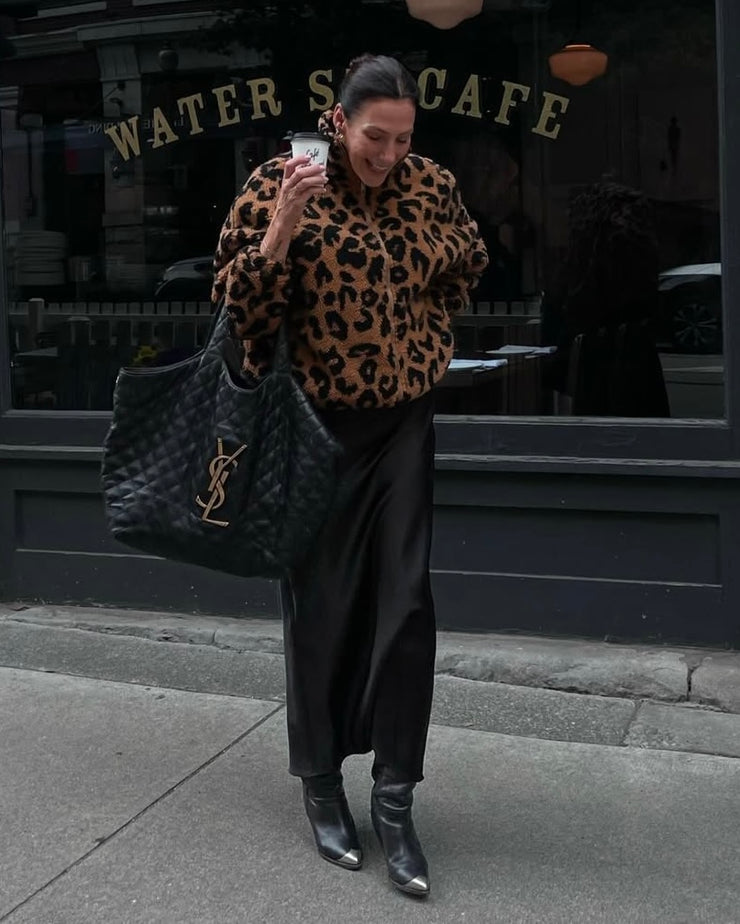 BRUNETTE THE LABEL Leopard Sherpa Jacket