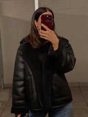 DEX Faux Suede Sherpa Jacket