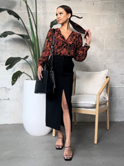 BLACK TAPE Jazmin Button Front Blouse