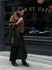 BRUNETTE THE LABEL Leopard Sherpa Jacket