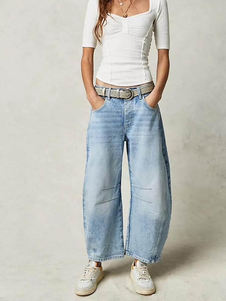 27 Mid Rise Barrel Jeans