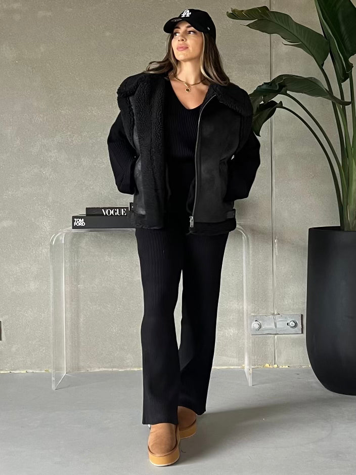 RD STYLE Amira Faux Leather Sherpa Vest