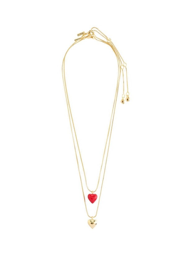 PILGRIM Maeve 2-in-1 Heart Necklace Set