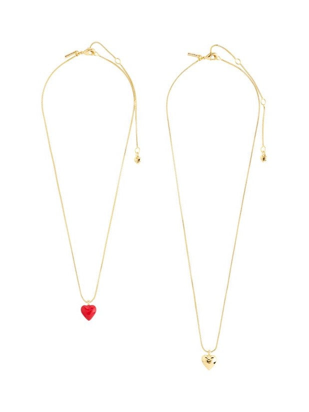 PILGRIM Maeve 2-in-1 Heart Necklace Set