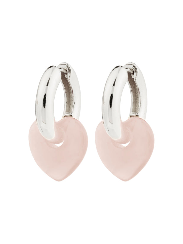 PILGRIM Kendall Stone Heart Hoop Earrings