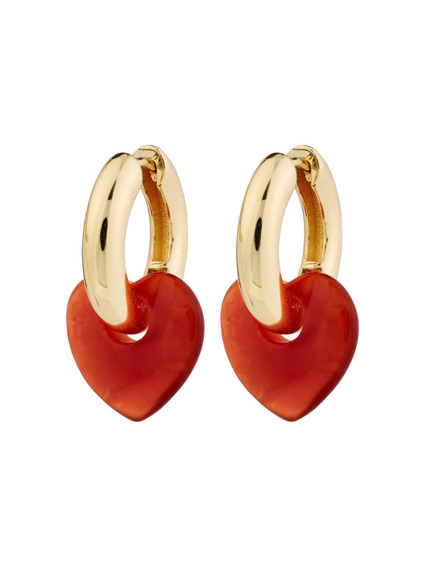 PILGRIM Kendall Stone Heart Hoop Earrings