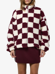 NOISY MAY Luca Checkered Fleece Jacket