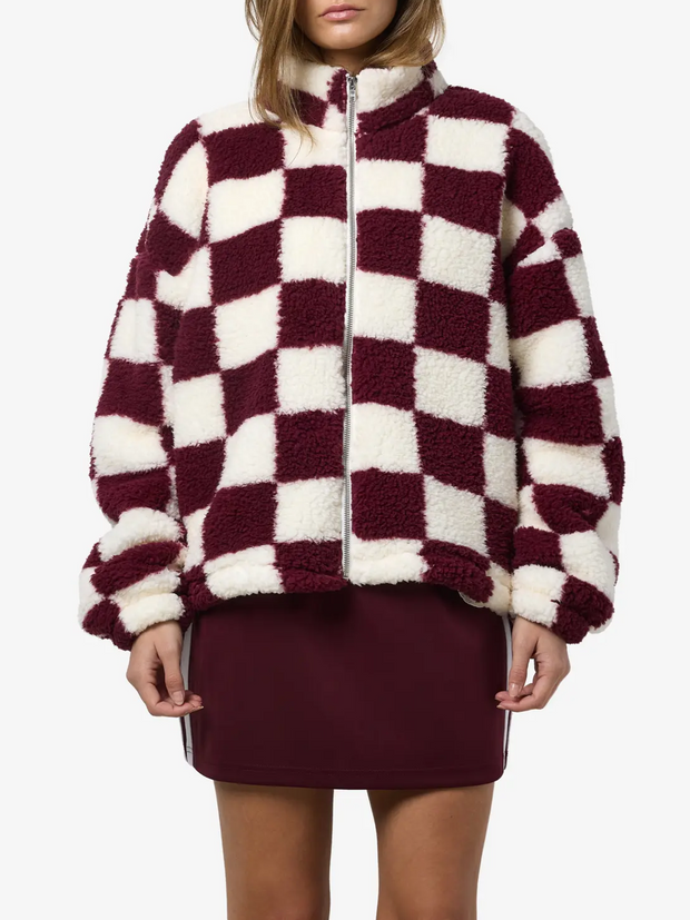 NOISY MAY Luca Checkered Fleece Jacket