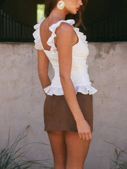 RUNAWAY THE LABEL Alexina Sleeveless Ruffle Top