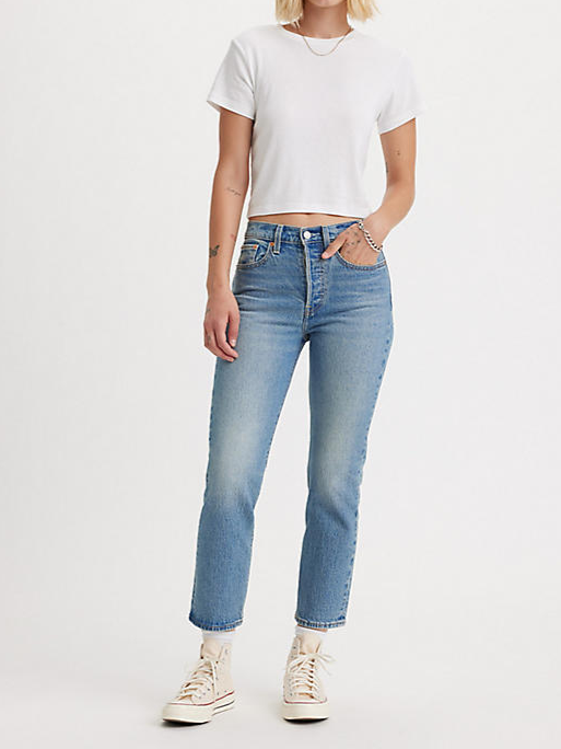 LEVI S Wedgie Straight Leg Jean Calling All Blues 27 Boutique