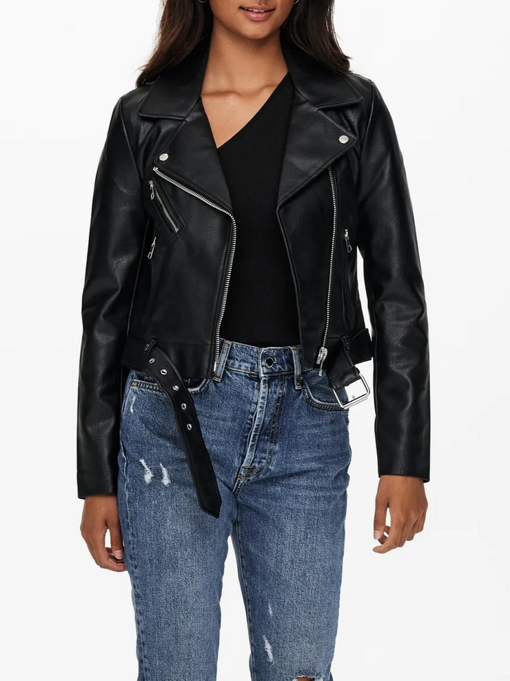 ONLY Vera Faux Leather Biker Jacket