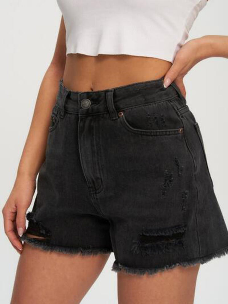 KUWALLA High Rise Denim Shorts