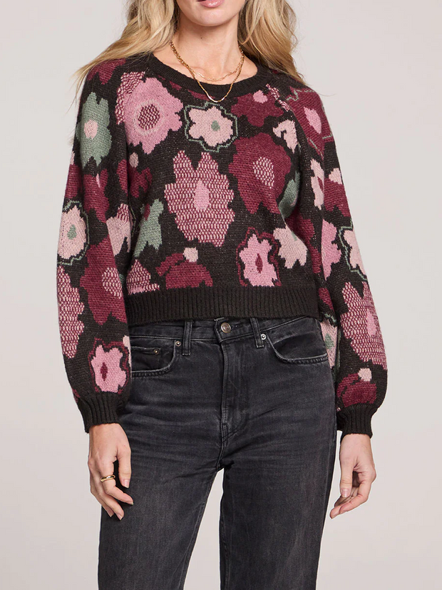 SALTWATER LUXE Noble Bell Sleeve Floral Knit Sweater