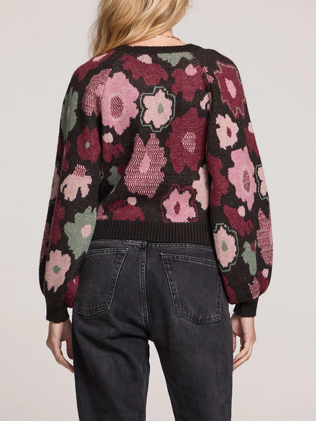 SALTWATER LUXE Noble Bell Sleeve Floral Knit Sweater