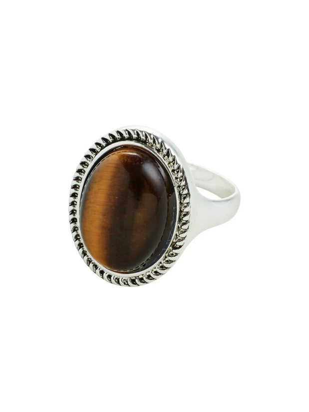 PILGRIM Between Tiger Eye Ring