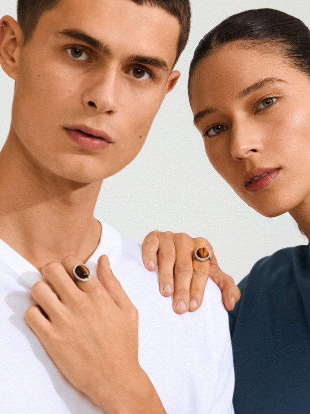 PILGRIM Between Tiger Eye Ring