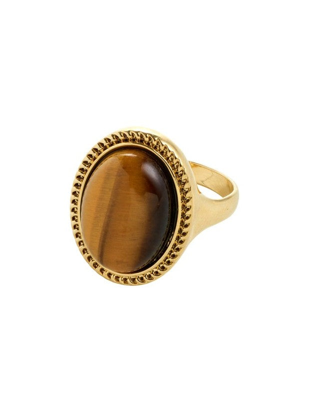 PILGRIM Between Tiger Eye Ring
