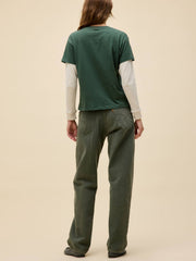 DAYDREAMER Applique Star Solo Twofer Long Sleeve