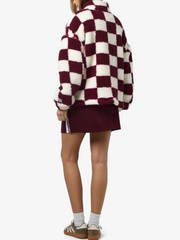 NOISY MAY Luca Checkered Fleece Jacket