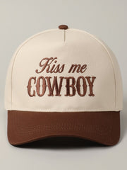 27 Kiss Me Cowboy Embroidered Trucker Hat