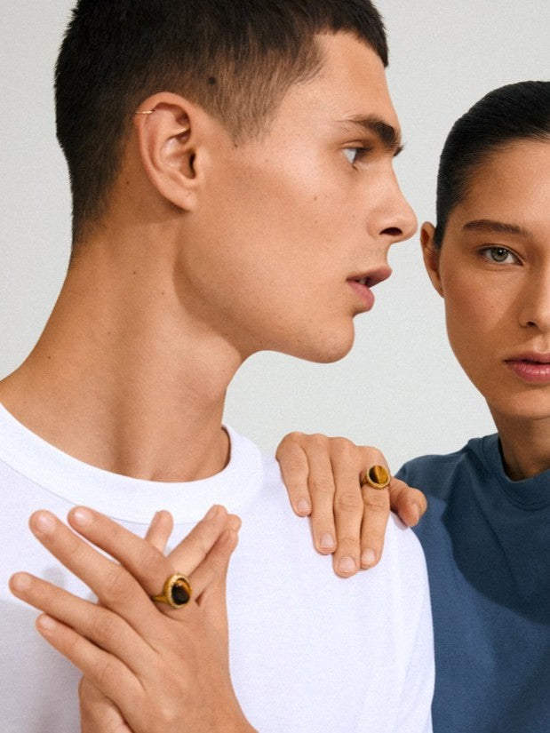 PILGRIM Between Tiger Eye Ring