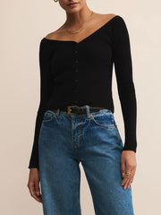 Z SUPPLY Jovy Off Shoulder Sweater Top