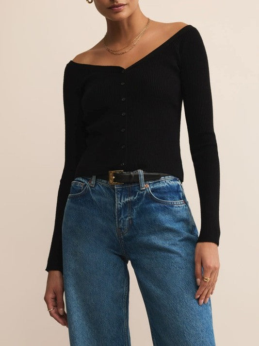 Z SUPPLY Jovy Off Shoulder Sweater Top