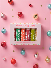 MOODY BEE Handcrafted Beeswax Lip Balm - 6 Pack Boxed Set