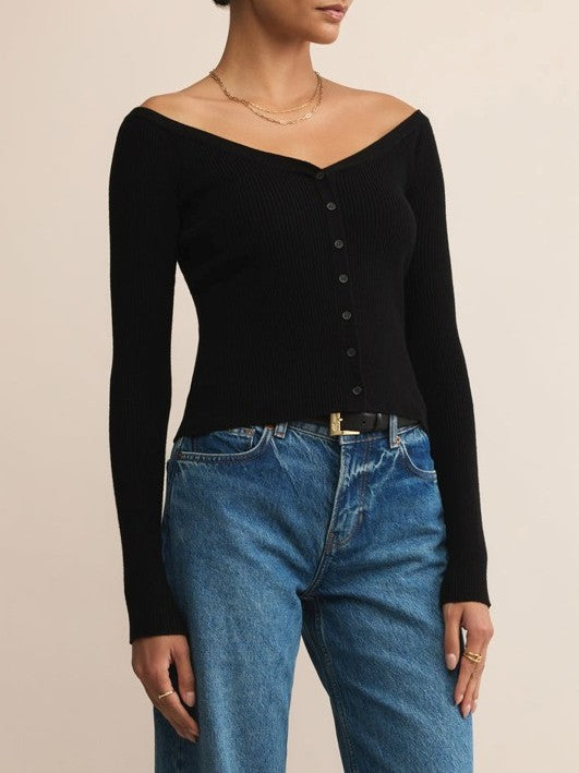 Z SUPPLY Jovy Off Shoulder Sweater Top