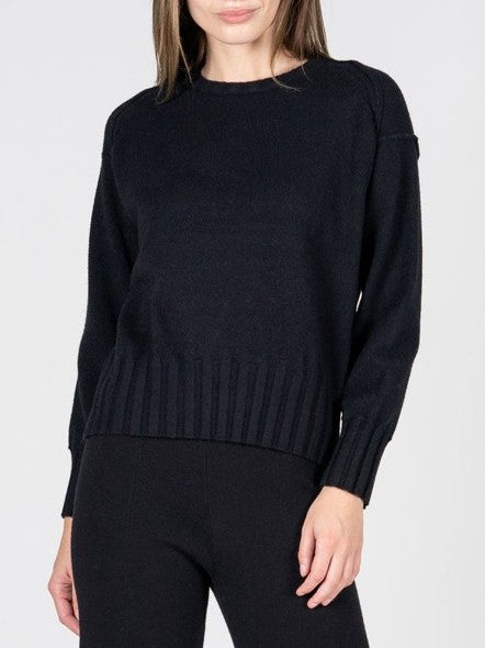 C'EST MOI Knit Rib Crewneck Sweater