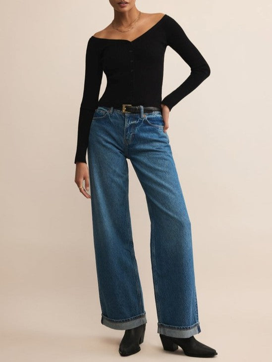 Z SUPPLY Jovy Off Shoulder Sweater Top