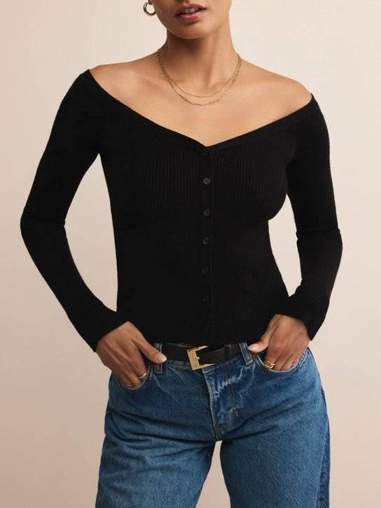 Z SUPPLY Jovy Off Shoulder Sweater Top