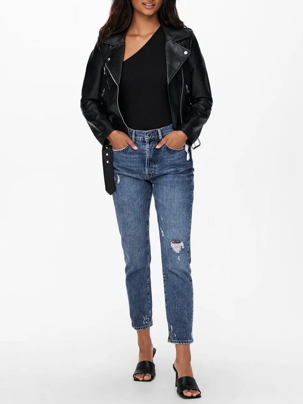 ONLY Vera Faux Leather Biker Jacket