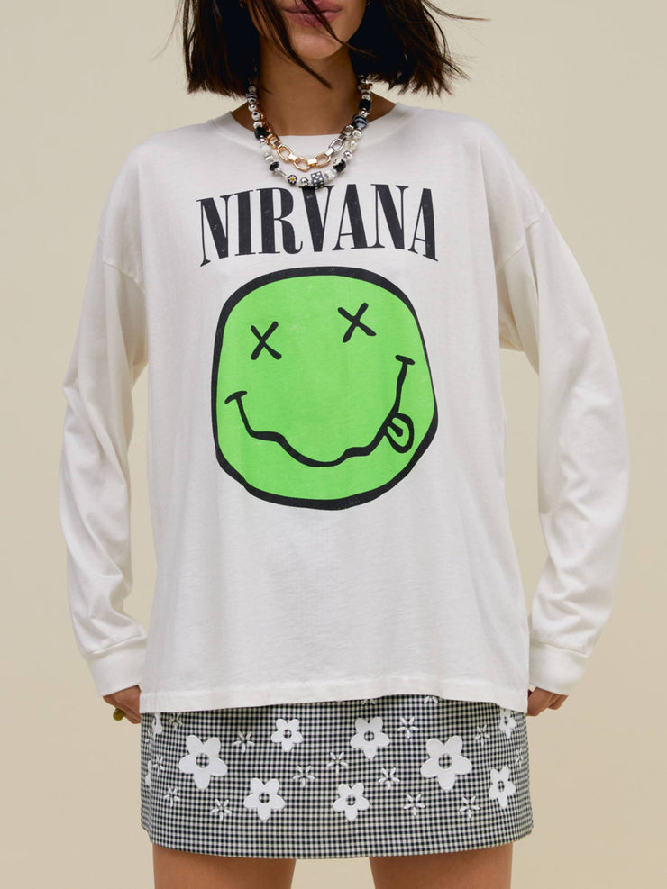 DAYDREAMER Nirvana Smiley Long Sleeve Merch Tee