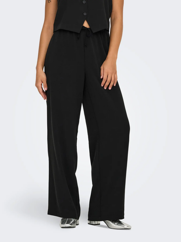 ONLY Hazel Drawstring Waist Wide Leg Trouser