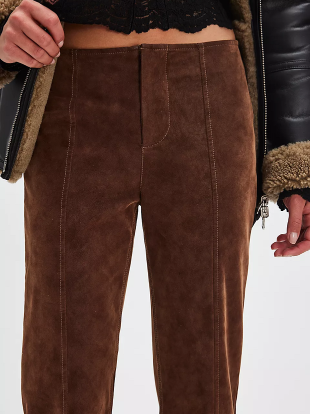 FREE PEOPLE Glow Up Suede Pants